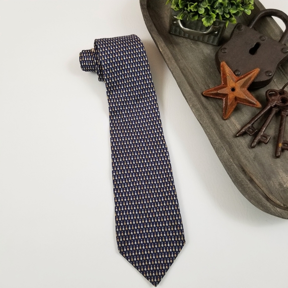 Salvatore Ferragamo Other - Salvatore Ferragamo blue white tan dog print tie
